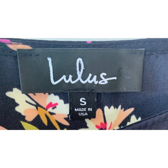 LULU'S Navy Herbaceous Babe Floral Print Long Sleeve Shift Dress Size Small - Picture 5 of 8